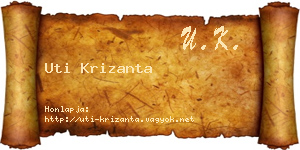Uti Krizanta névjegykártya